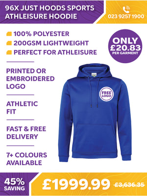 96 x Just Hoods Sports Athleisure Hoodie