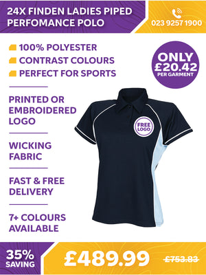 24 x Finden Ladies Piped Sports Perfomance Polos