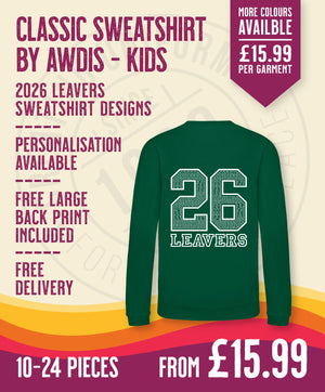 Classic Sweatshirt - Kids Size - 10-24 Pieces in by printlab.clothing — Custom branded clothing by Print Press, featuring premium embroidery produced in our specialist print lab in the UK.