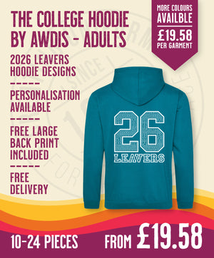 College Hoodie - Adult Size - 10-24 Pieces in by printlab.clothing — Custom branded clothing by Print Press, featuring premium embroidery produced in our specialist print lab in the UK.