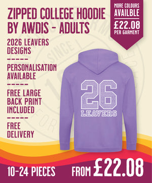 Zipped Hoodie - Adult Size - 10-24 Pieces in by printlab.clothing — Custom branded clothing by Print Press, featuring premium embroidery produced in our specialist print lab in the UK.