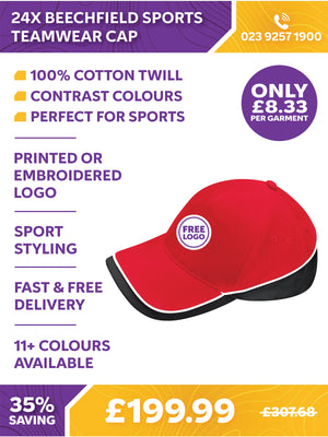 24 x Beechfield Sports Teamwear Cap