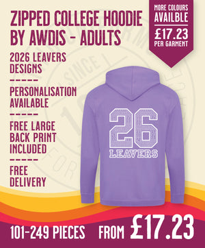 Zipped Hoodie - Adult Size - 101-249 Pieces in by printlab.clothing — Custom branded clothing by Print Press, featuring premium embroidery produced in our specialist print lab in the UK.