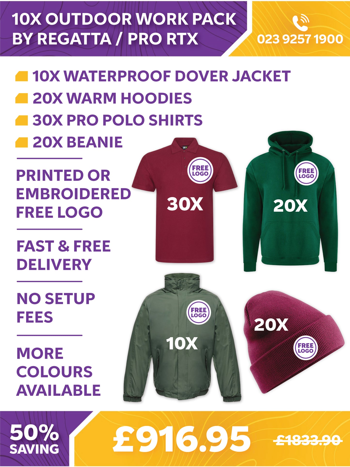 10x Outdoor Pack by Regatta / Pro RTX