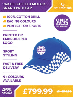 96 x Beechfield Motor Grand Prix Cap