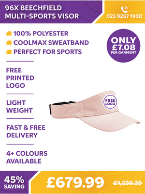 96 x Beechfield Multi-Sports Visor