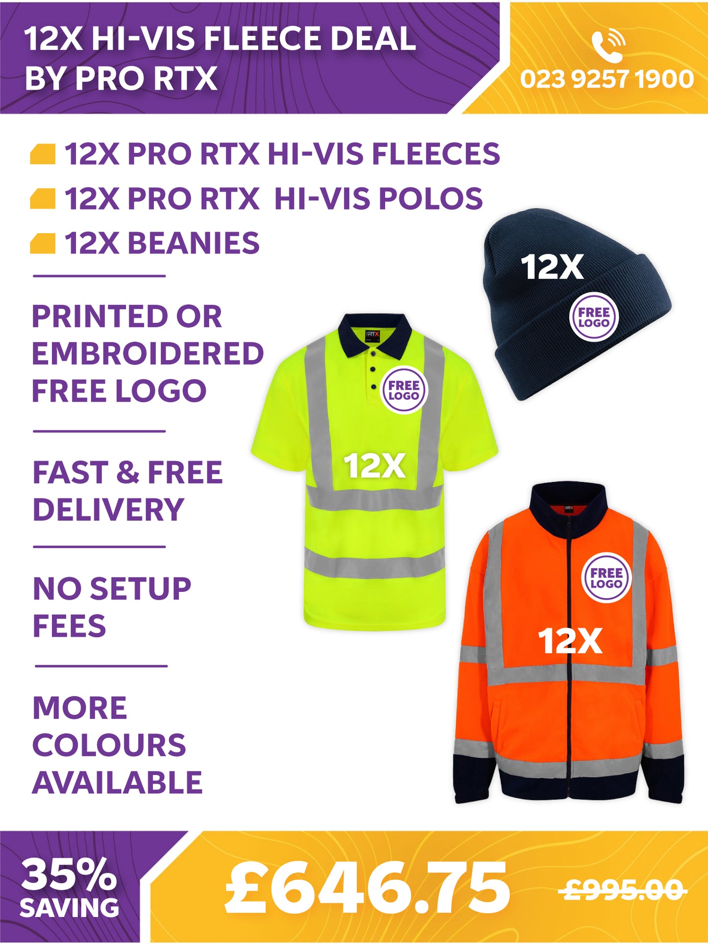 12x Hi-Vis Fleece Deal By Pro RTX