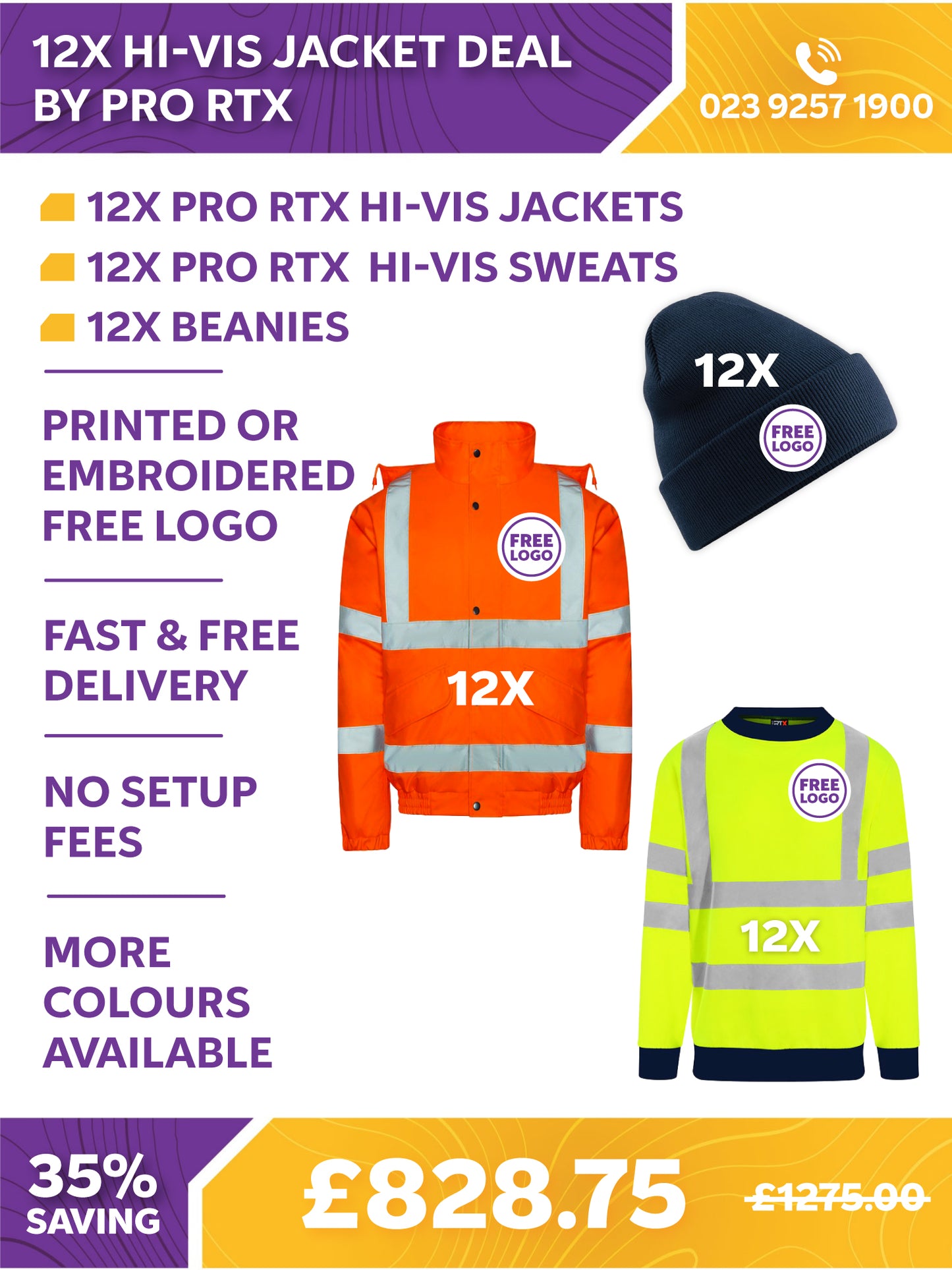 12x Hi-Vis Jacket Deal By Pro RTX