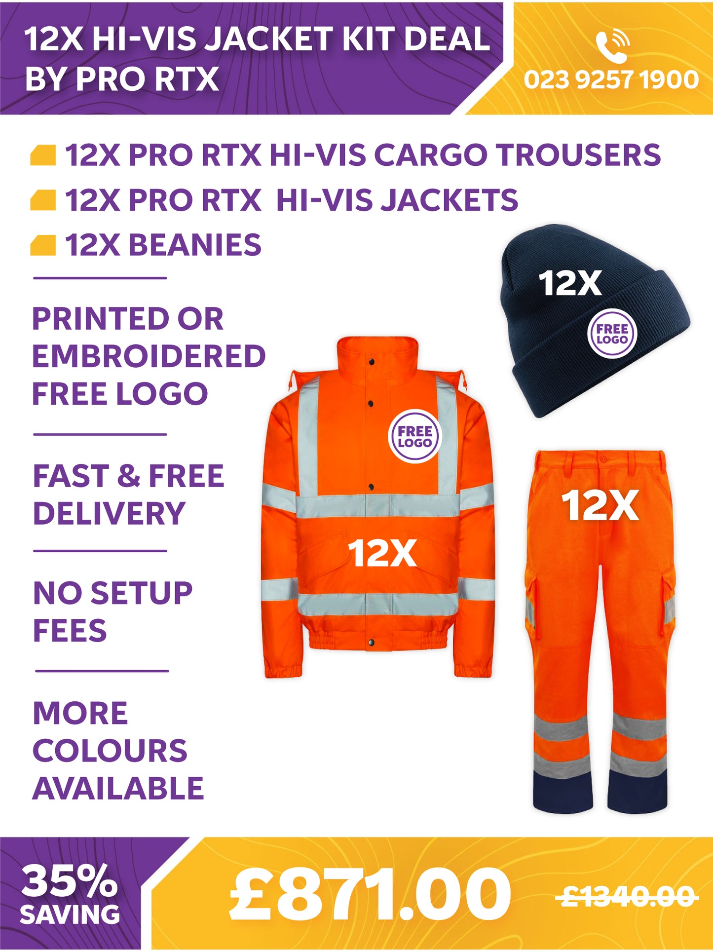 12x Hi-Vis Jacket Kit By Pro RTX
