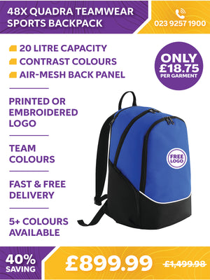48 x Quadra Teamwear Sports Backpack