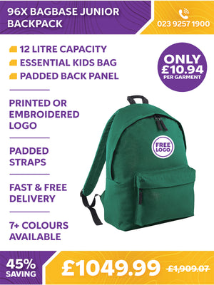 96 x Bagbase Junior Backpack