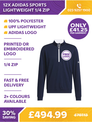 12 x Adidas Sports Lightweight 1/4 Zip