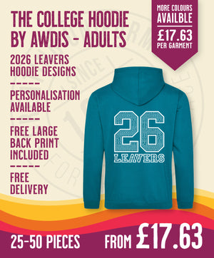 College Hoodie - Adult Size - 25-50 Pieces in by printlab.clothing — Custom branded clothing by Print Press, featuring premium embroidery produced in our specialist print lab in the UK.
