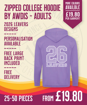 Zipped Hoodie - Adult Size - 25-50 Pieces in by printlab.clothing — Custom branded clothing by Print Press, featuring premium embroidery produced in our specialist print lab in the UK.