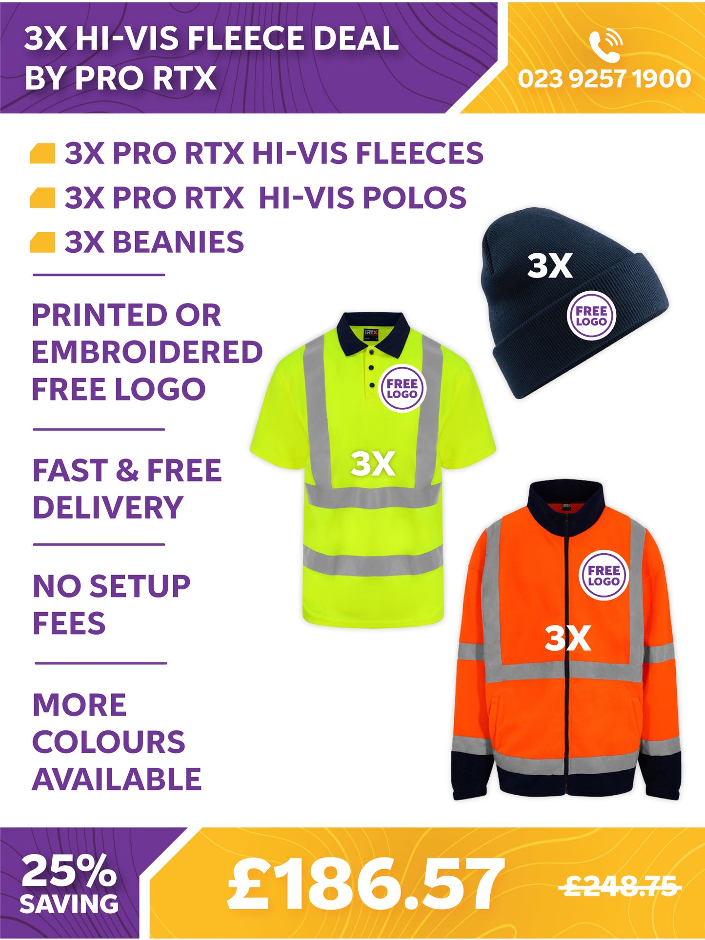 3x Hi-Vis Fleece Deal By Pro RTX