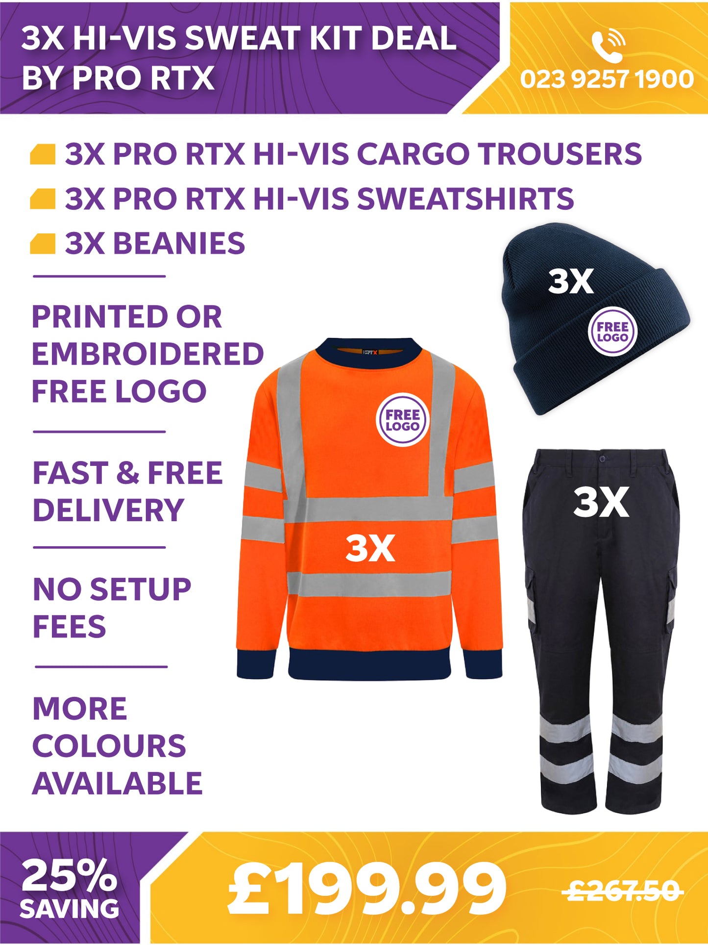 3x Hi-Vis Sweater Kit By Pro RTX