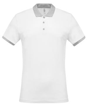 Two-tone piqué polo shirt