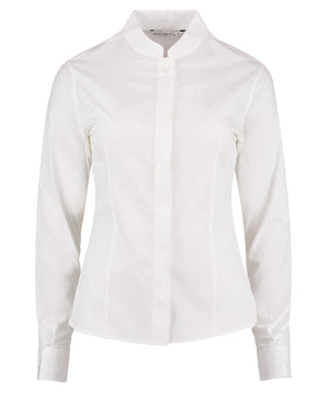 Women's mandarin collar shirt long-sleeved (tailored fit)