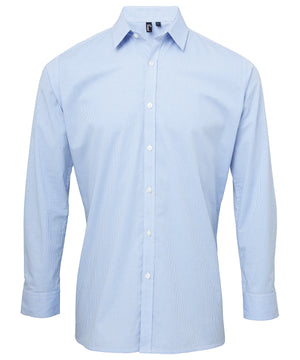 Microcheck (Gingham) long sleeve cotton shirt