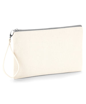 Canvas wristlet pouch