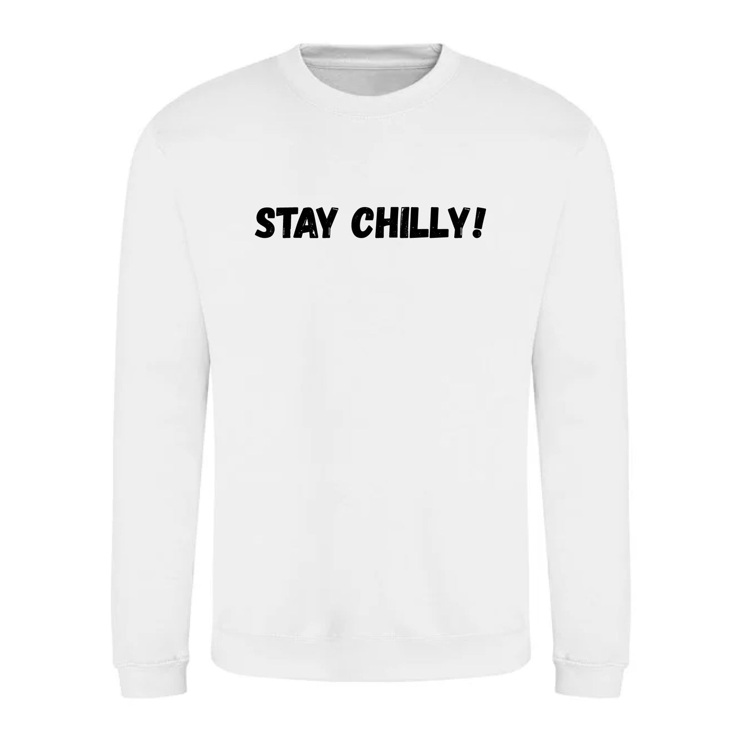 IBH Stay Chilly! Sweatshirt - Black Print (£41.40 inc VAT) in STAY CHILLY! Arctic White by printlab.clothing — Custom branded clothing by Print Press, featuring premium embroidery produced in our specialist print lab in the UK.