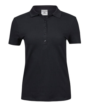 10 x Ladies Luxury Stretch Polos by Tee Jays in Black by Print Lab Deals — Custom branded clothing by Print Press, featuring premium embroidery produced in our specialist print lab in the UK.