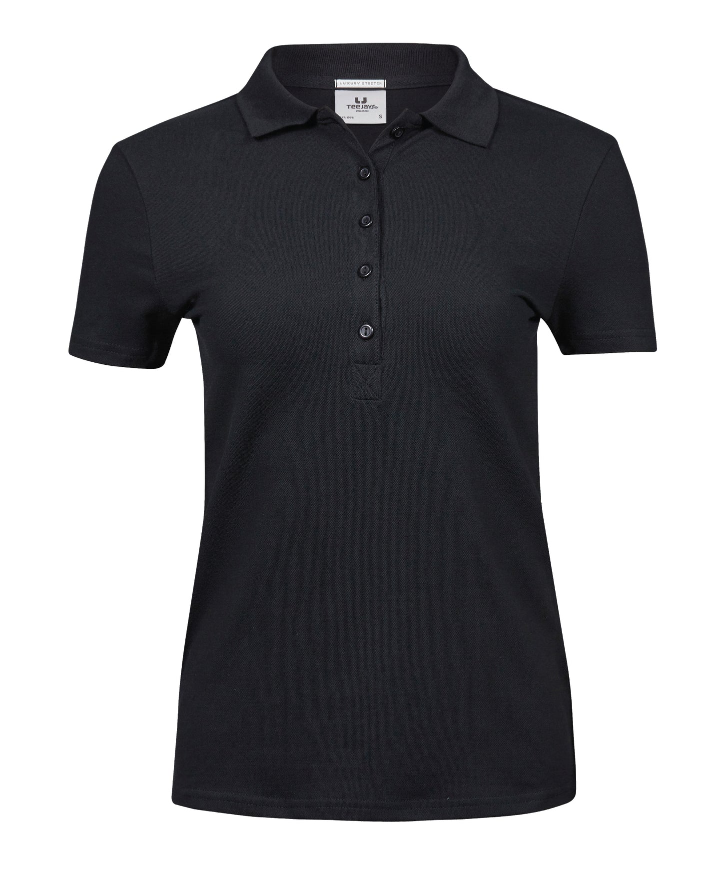 10 x Ladies Luxury Stretch Polos by Tee Jays in Black by Print Lab Deals — Custom branded clothing by Print Press, featuring premium embroidery produced in our specialist print lab in the UK.