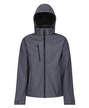 8 x Venturer 3-Layer Hooded Softshells by Regatta in Black Seal by Print Lab Deals — Custom branded clothing by Print Press, featuring premium embroidery produced in our specialist print lab in the UK.