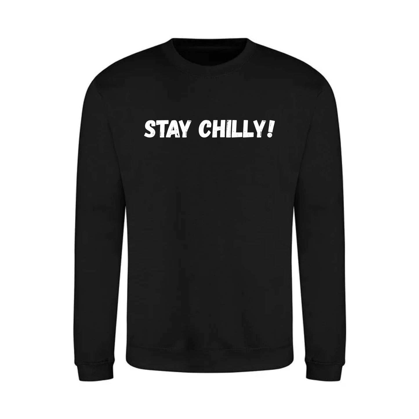 IBH Stay Chilly! Sweatshirt - White Print (£41.40 inc VAT) in STAY CHILLY! Black by printlab.clothing — Custom branded clothing by Print Press, featuring premium embroidery produced in our specialist print lab in the UK.