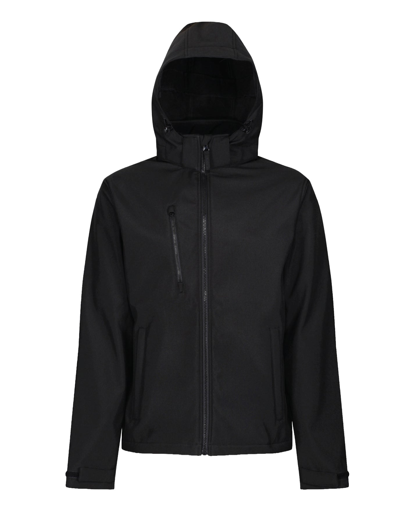 8 x Venturer 3-Layer Hooded Softshells by Regatta in Black by Print Lab Deals — Custom branded clothing by Print Press, featuring premium embroidery produced in our specialist print lab in the UK.