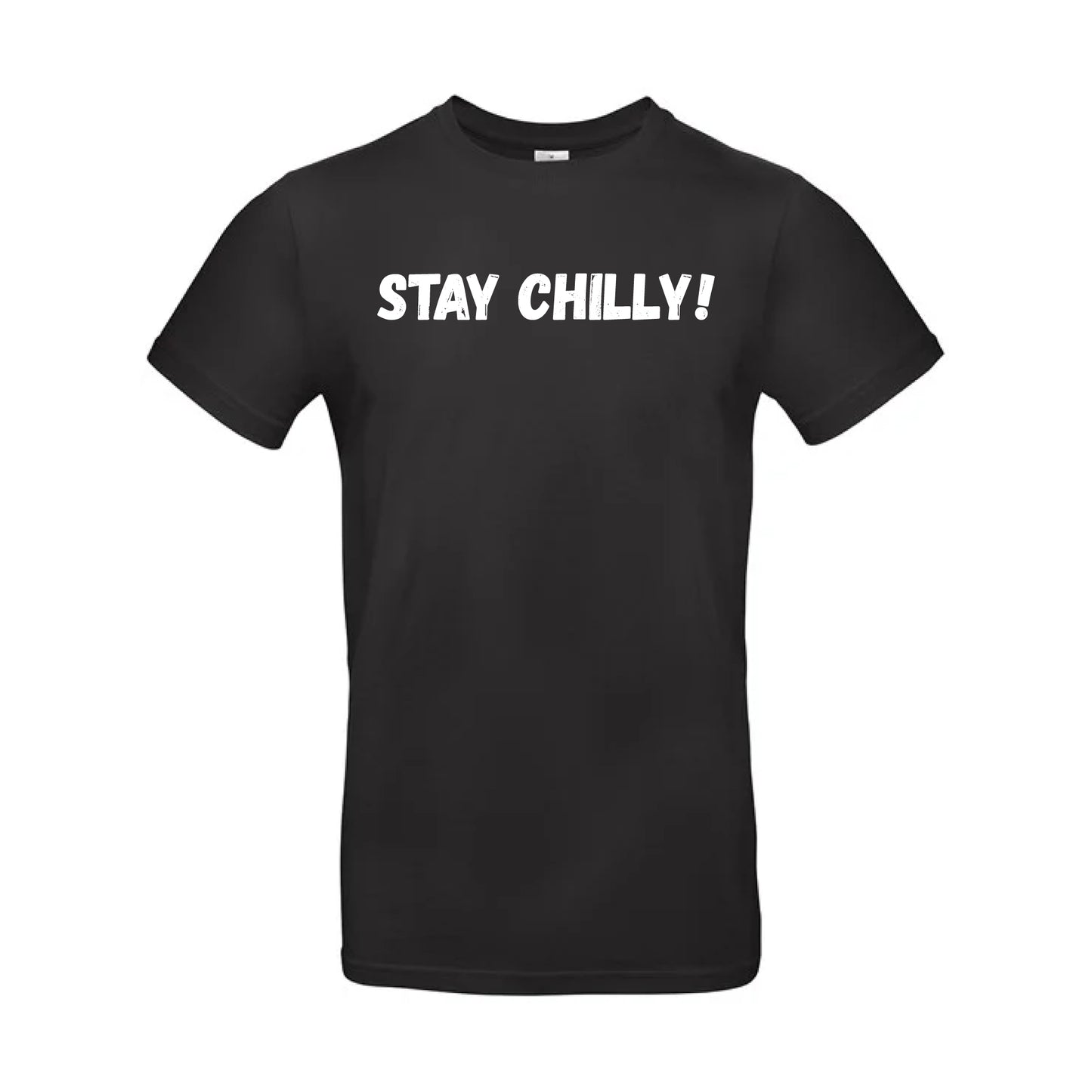 IBH Stay Chilly! T-Shirt - White Print (£26.40 inc VAT) in STAY CHILLY! Black by printlab.clothing — Custom branded clothing by Print Press, featuring premium embroidery produced in our specialist print lab in the UK.