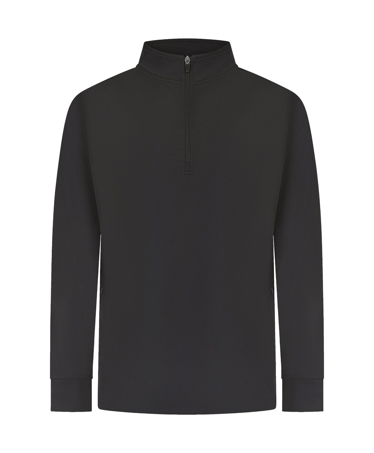 12 x 1/4 Zip Sports Tops by Finden + Hales in Black by Print Lab Deals — Custom branded clothing by Print Press, featuring premium embroidery produced in our specialist print lab in the UK.