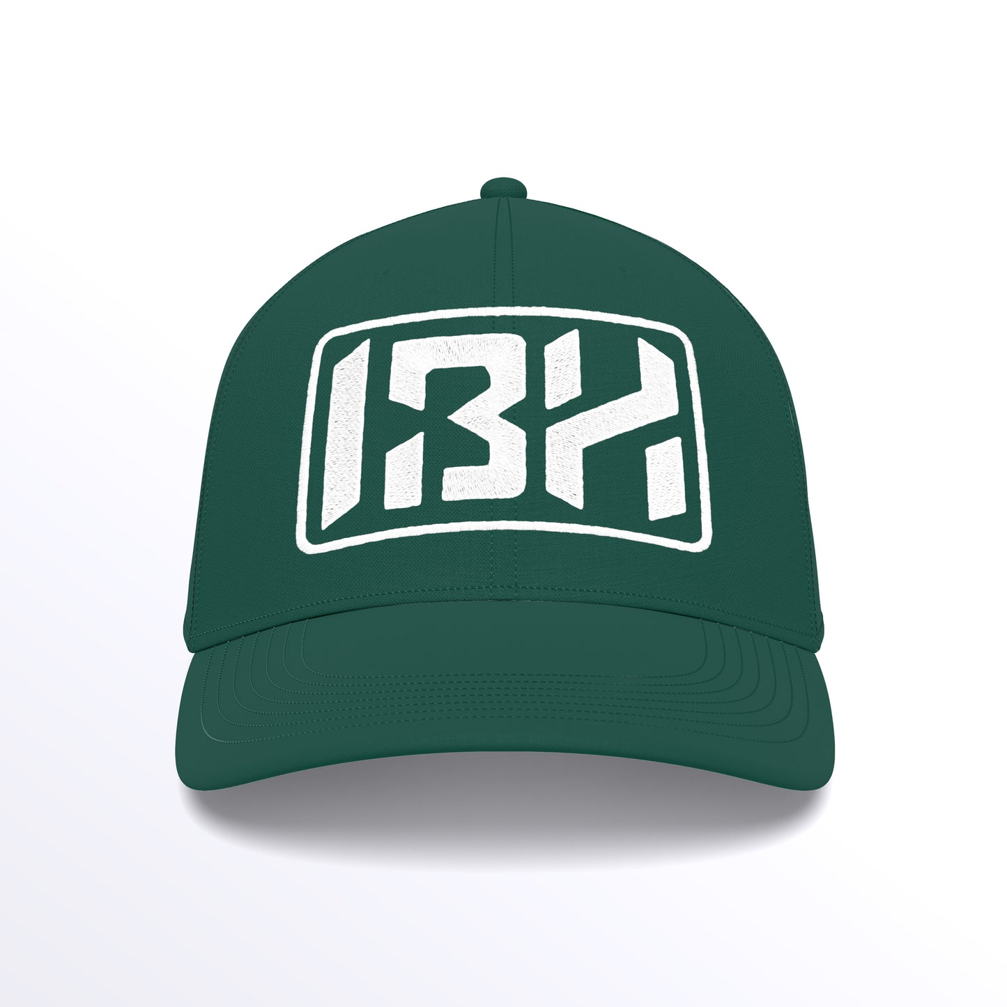 IBH Trucker Cap - Embroidered (£29.40 inc VAT) in White Thread - Bottle Green Bottle Green by printlab.clothing — Custom branded clothing by Print Press, featuring premium embroidery produced in our specialist print lab in the UK.