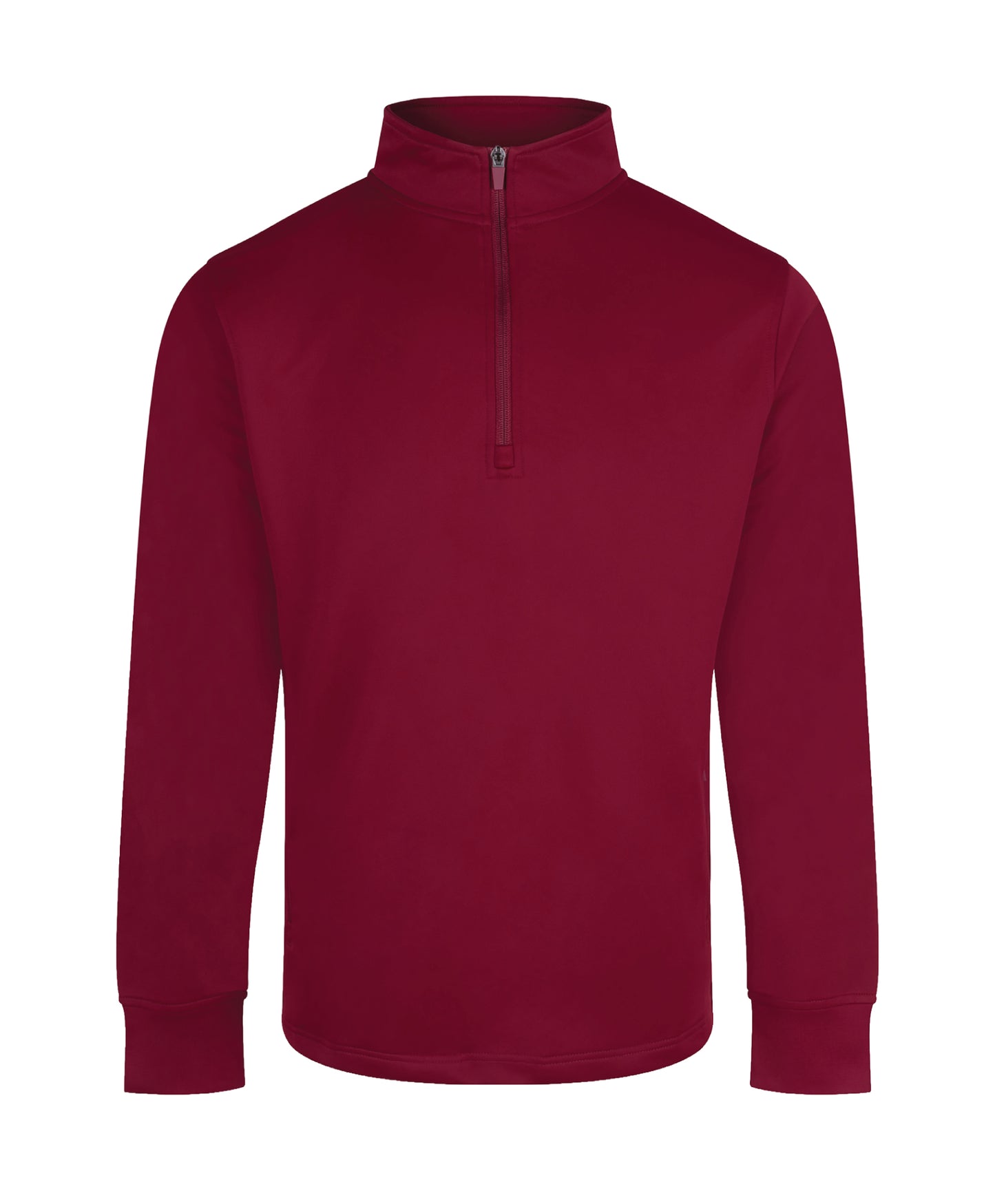 12 x 1/4 Zip Sports Tops by Finden + Hales in Burgundy by Print Lab Deals — Custom branded clothing by Print Press, featuring premium embroidery produced in our specialist print lab in the UK.