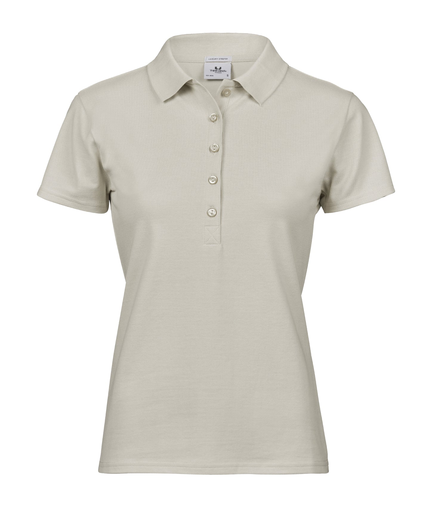 10 x Ladies Luxury Stretch Polos by Tee Jays in Cement by Print Lab Deals — Custom branded clothing by Print Press, featuring premium embroidery produced in our specialist print lab in the UK.