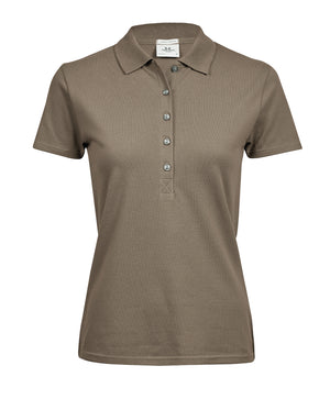 10 x Ladies Luxury Stretch Polos by Tee Jays in Clay by Print Lab Deals — Custom branded clothing by Print Press, featuring premium embroidery produced in our specialist print lab in the UK.