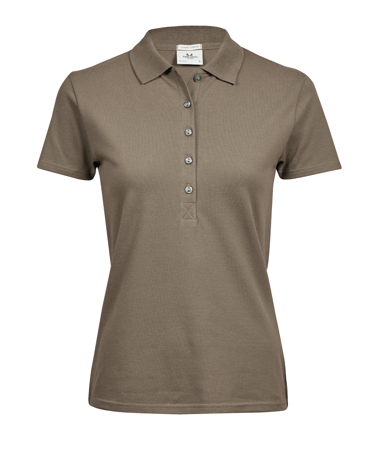 10 x Ladies Luxury Stretch Polos by Tee Jays in Clay by Print Lab Deals — Custom branded clothing by Print Press, featuring premium embroidery produced in our specialist print lab in the UK.