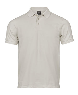 10 x Luxury Stretch Polos by Tee Jays in Cement by Print Lab Deals — Custom branded clothing by Print Press, featuring premium embroidery produced in our specialist print lab in the UK.