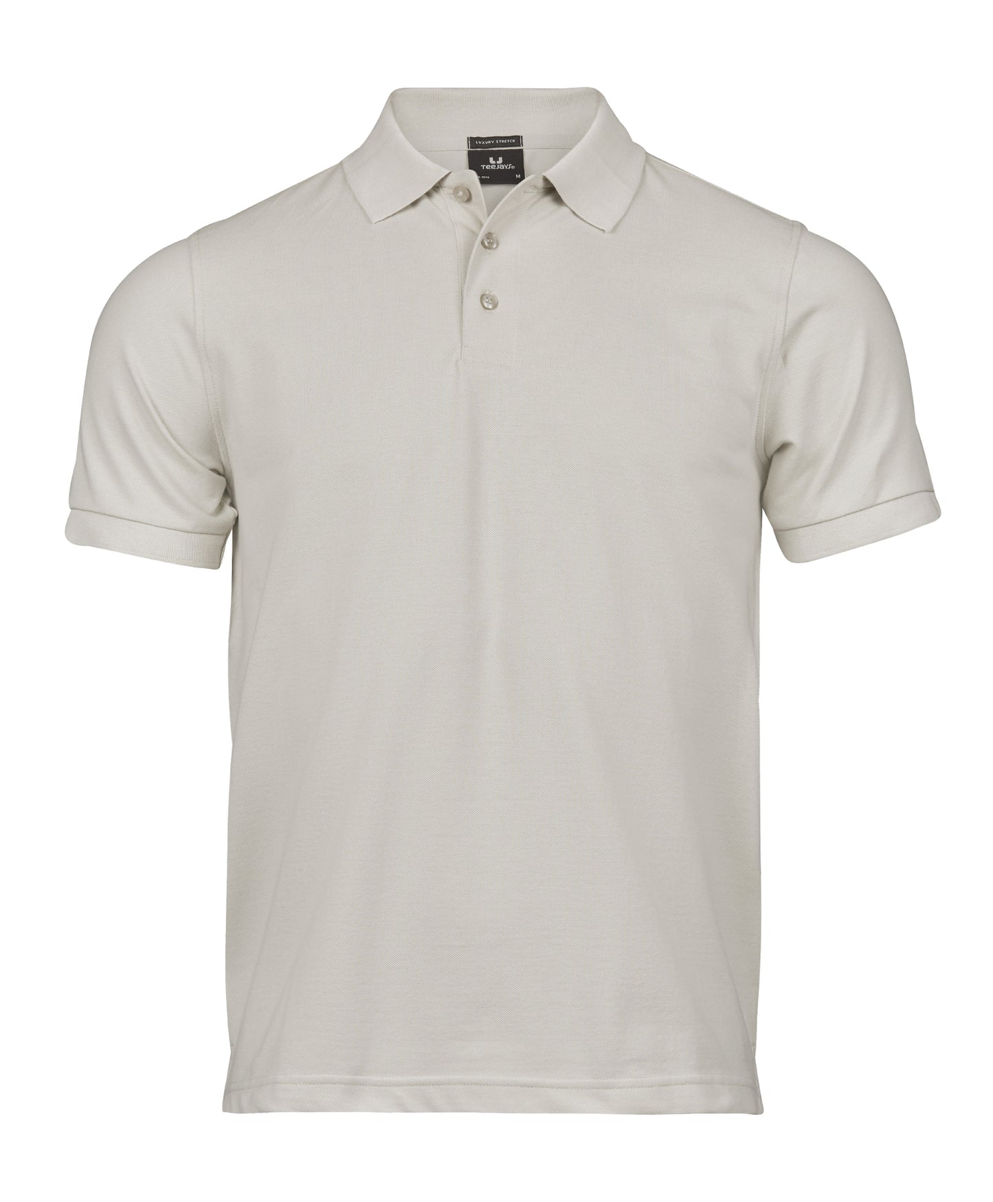10 x Luxury Stretch Polos by Tee Jays in Cement by Print Lab Deals — Custom branded clothing by Print Press, featuring premium embroidery produced in our specialist print lab in the UK.