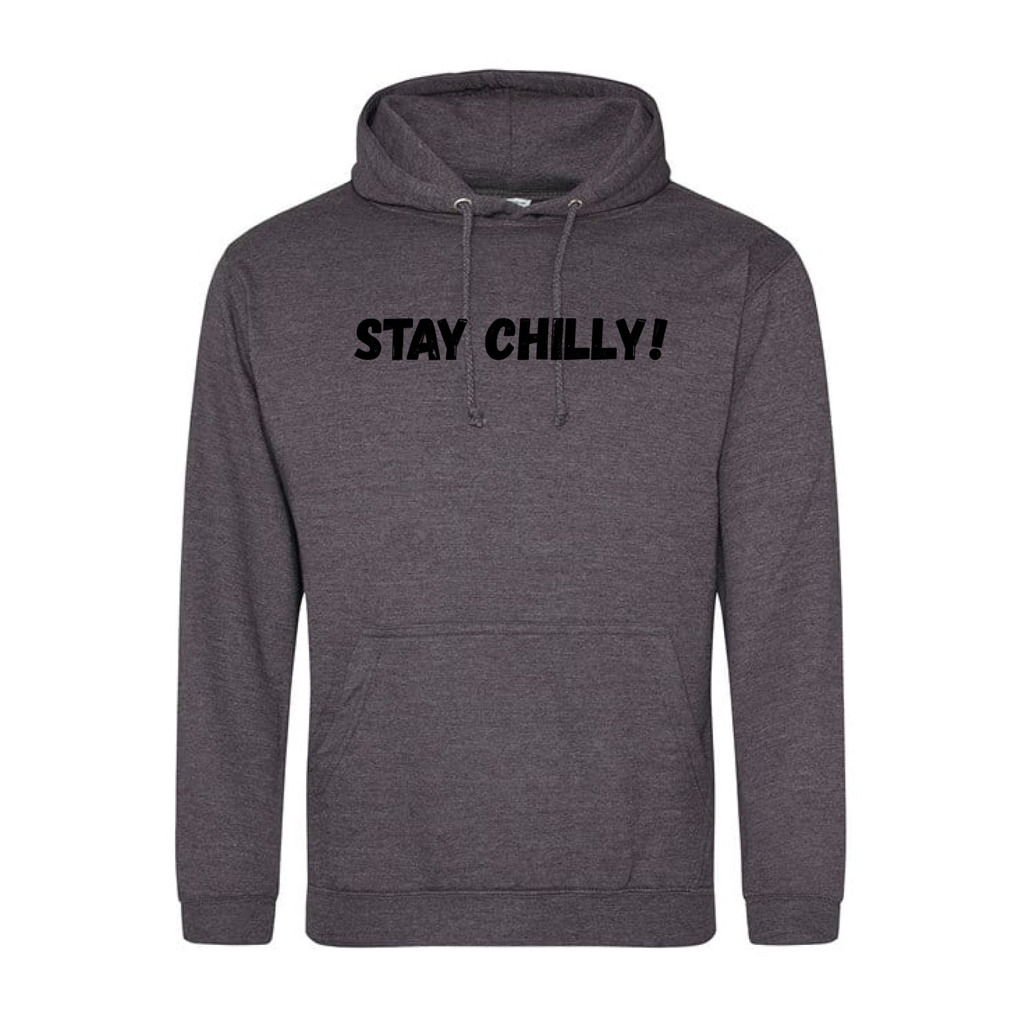 IBH Stay Chilly! Hoodie - Black Print (£46.40 inc VAT) in STAY CHILLY! Charcoal by printlab.clothing — Custom branded clothing by Print Press, featuring premium embroidery produced in our specialist print lab in the UK.