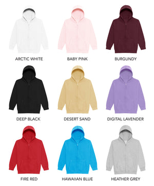 Zipped Hoodie - Kids Size - 25-50 Pieces in by printlab.clothing — Custom branded clothing by Print Press, featuring premium embroidery produced in our specialist print lab in the UK.