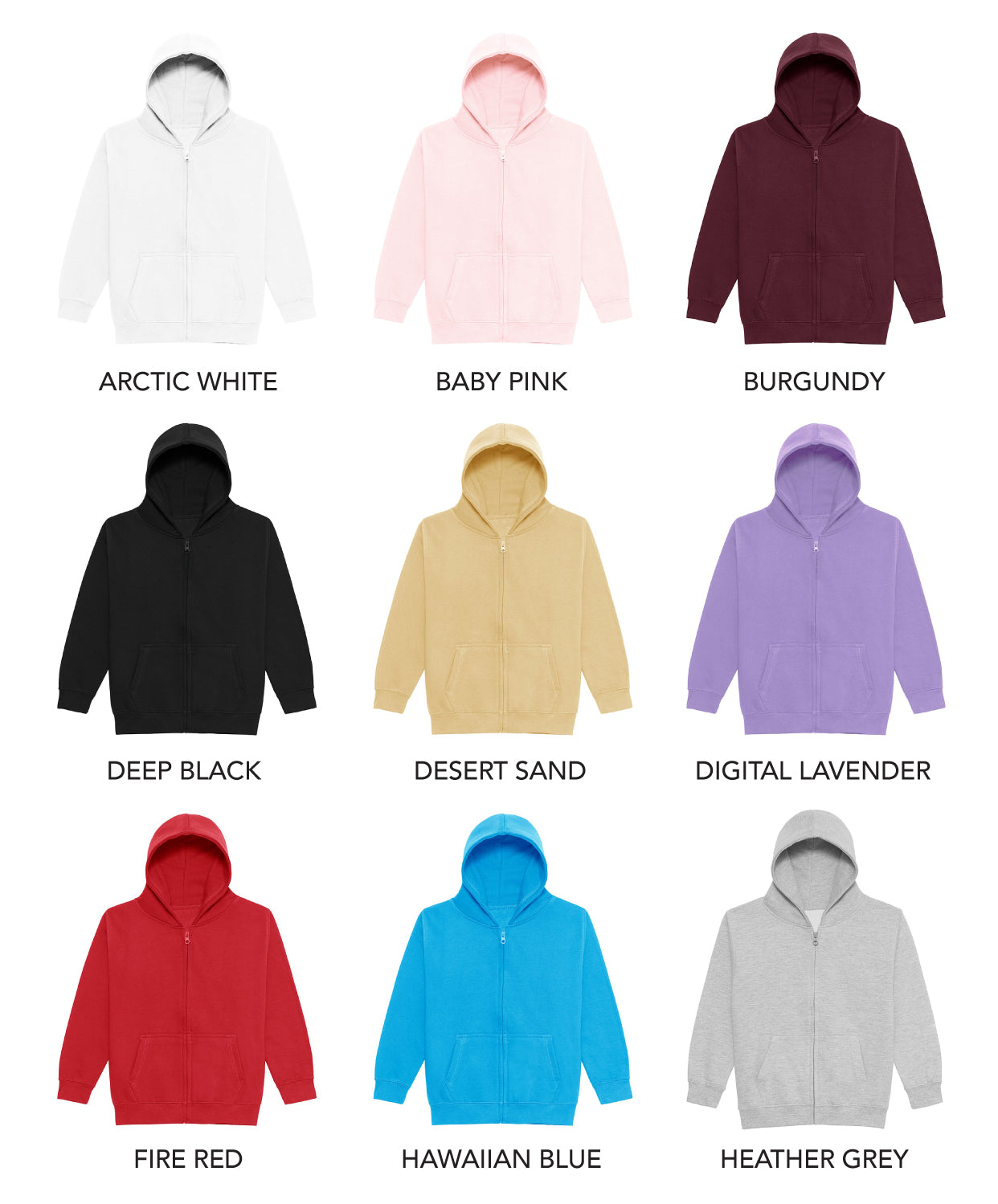 Zipped Hoodie - Kids Size - 25-50 Pieces in by printlab.clothing — Custom branded clothing by Print Press, featuring premium embroidery produced in our specialist print lab in the UK.