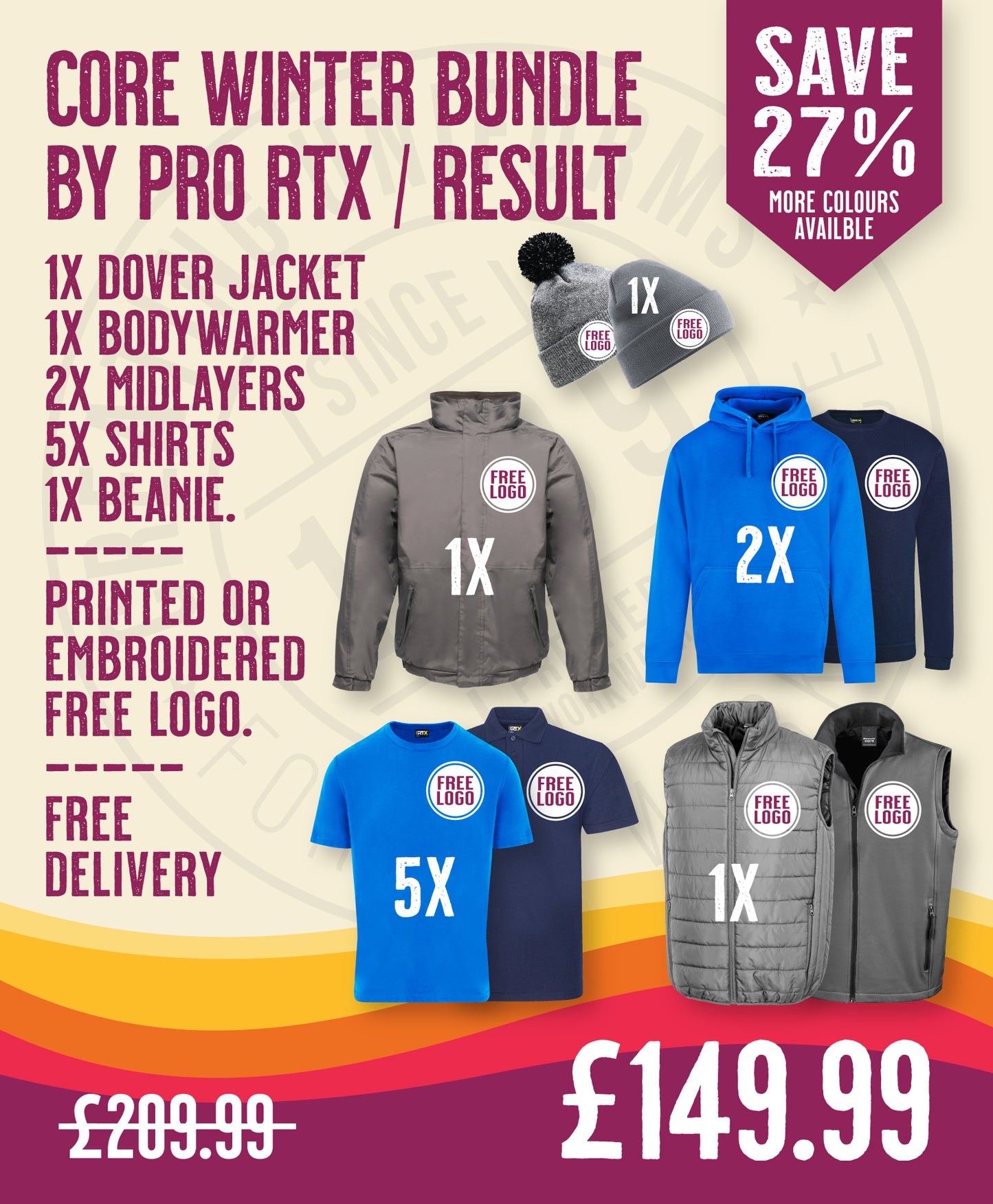 The Core Winter Bundle By Pro RTX / Result in by Print Lab Deals — Custom branded clothing by Print Press, featuring premium embroidery produced in our specialist print lab in the UK.