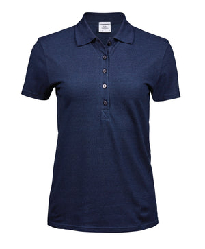 10 x Ladies Luxury Stretch Polos by Tee Jays in Denim by Print Lab Deals — Custom branded clothing by Print Press, featuring premium embroidery produced in our specialist print lab in the UK.