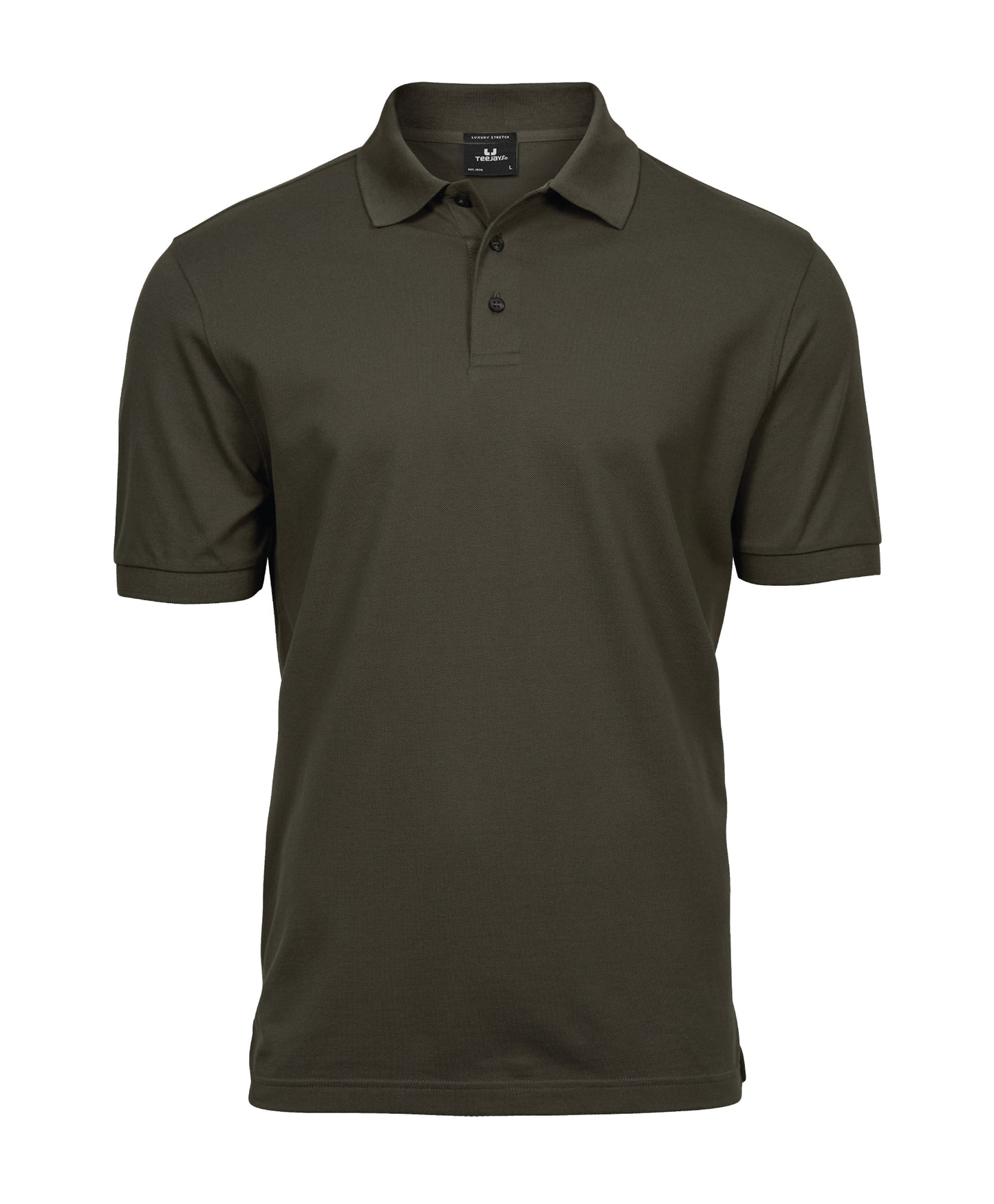 10 x Luxury Stretch Polos by Tee Jays in Dark Olive by Print Lab Deals — Custom branded clothing by Print Press, featuring premium embroidery produced in our specialist print lab in the UK.