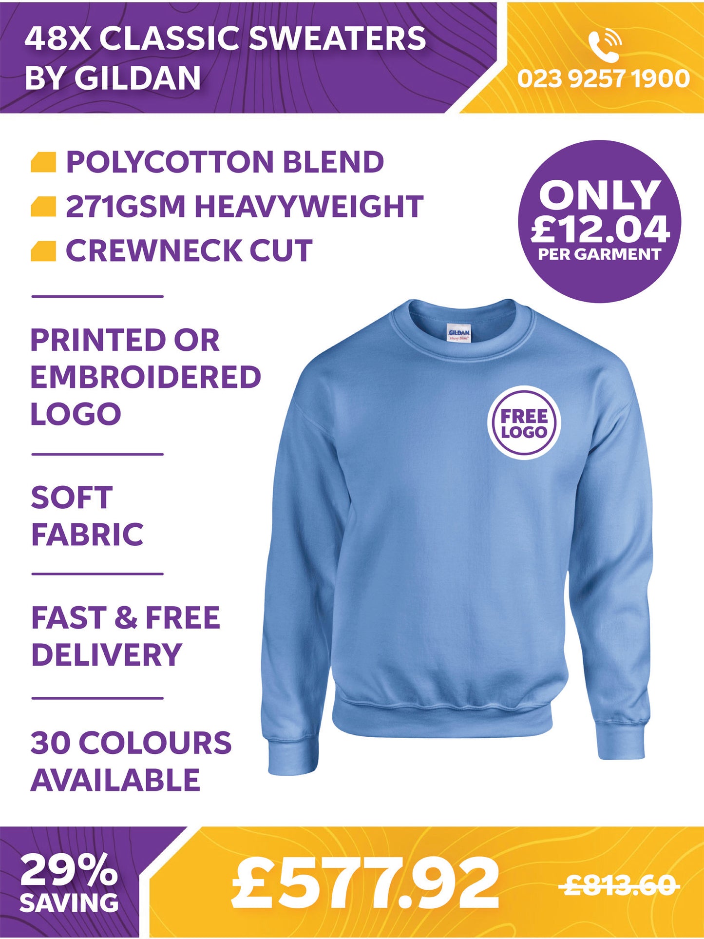 48 x Classic Sweaters by Gildan