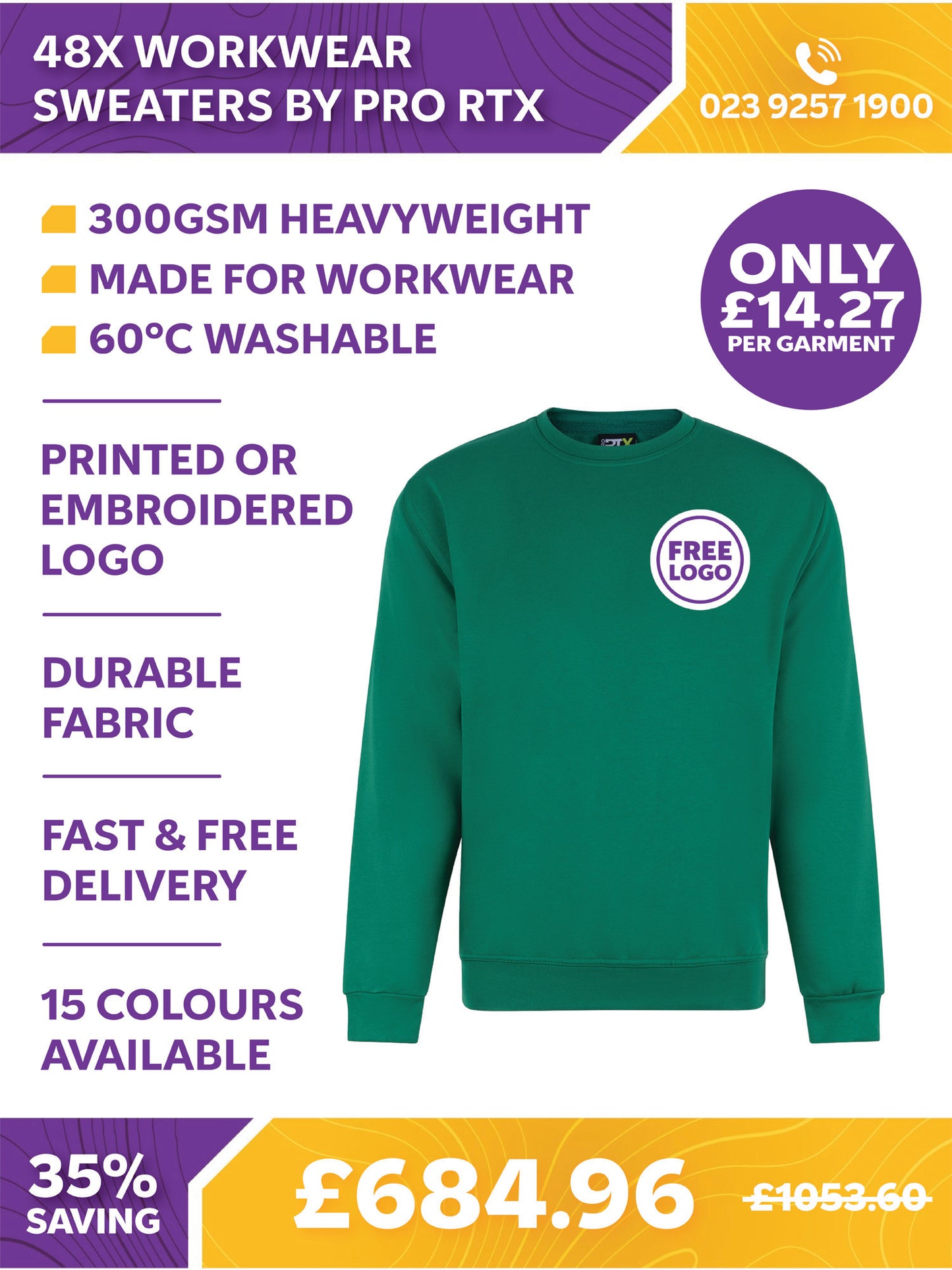 48 x Workwear Sweaters by Pro RTX