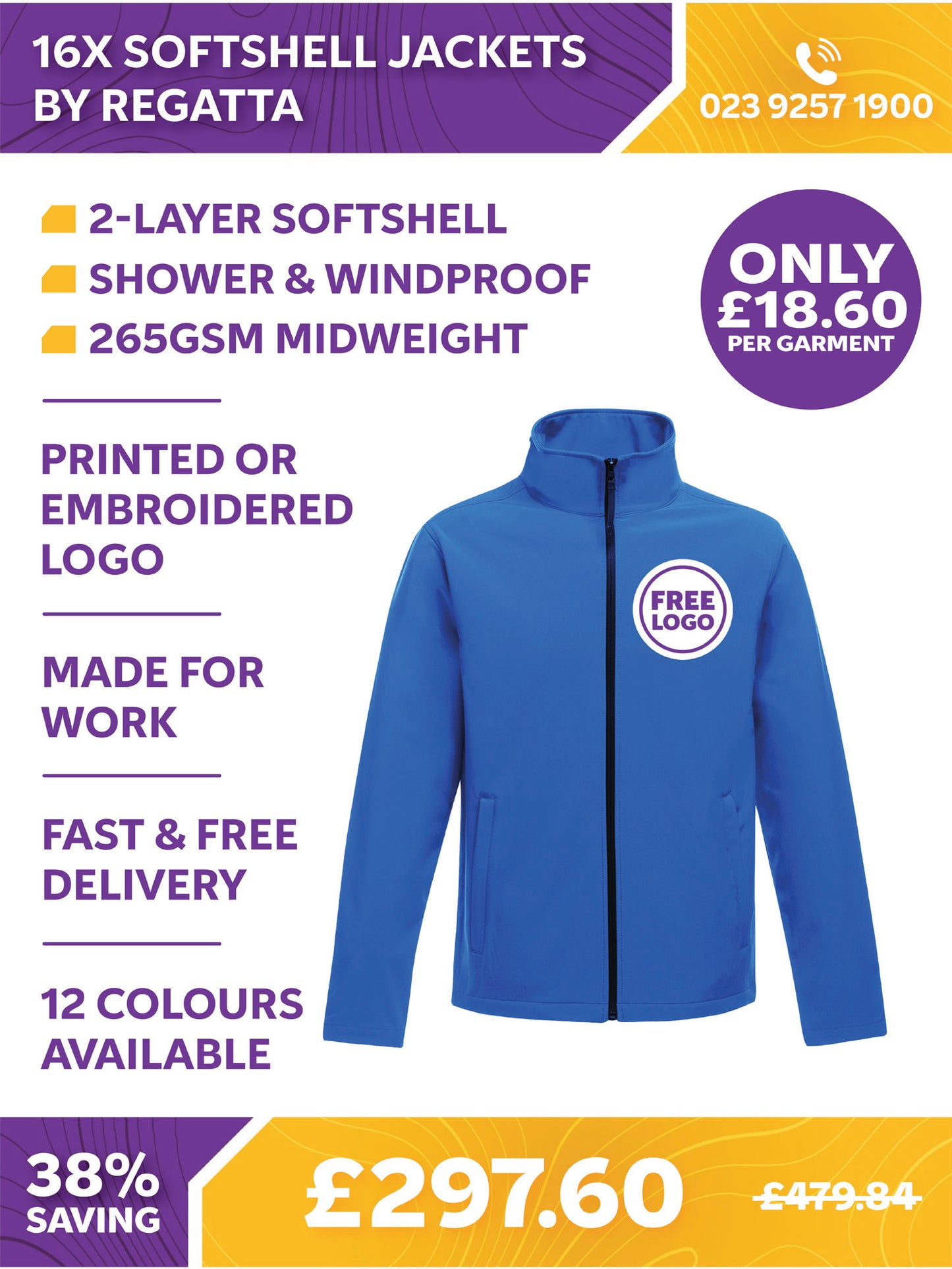 16 x Softshell Jackets by Regatta