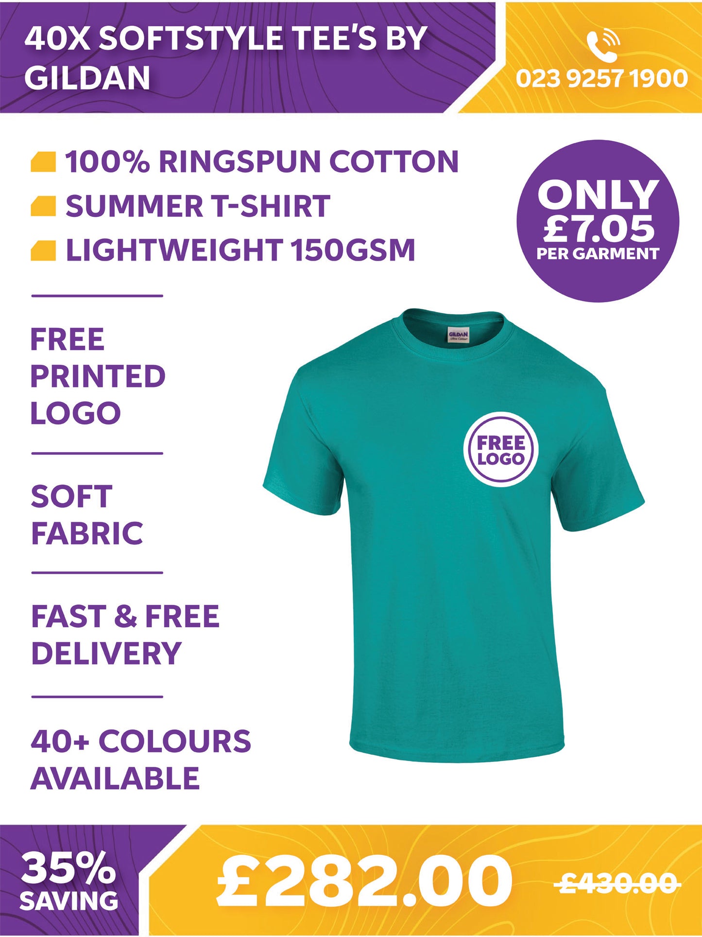 40 x Softstyle Tee Shirts by Gildan