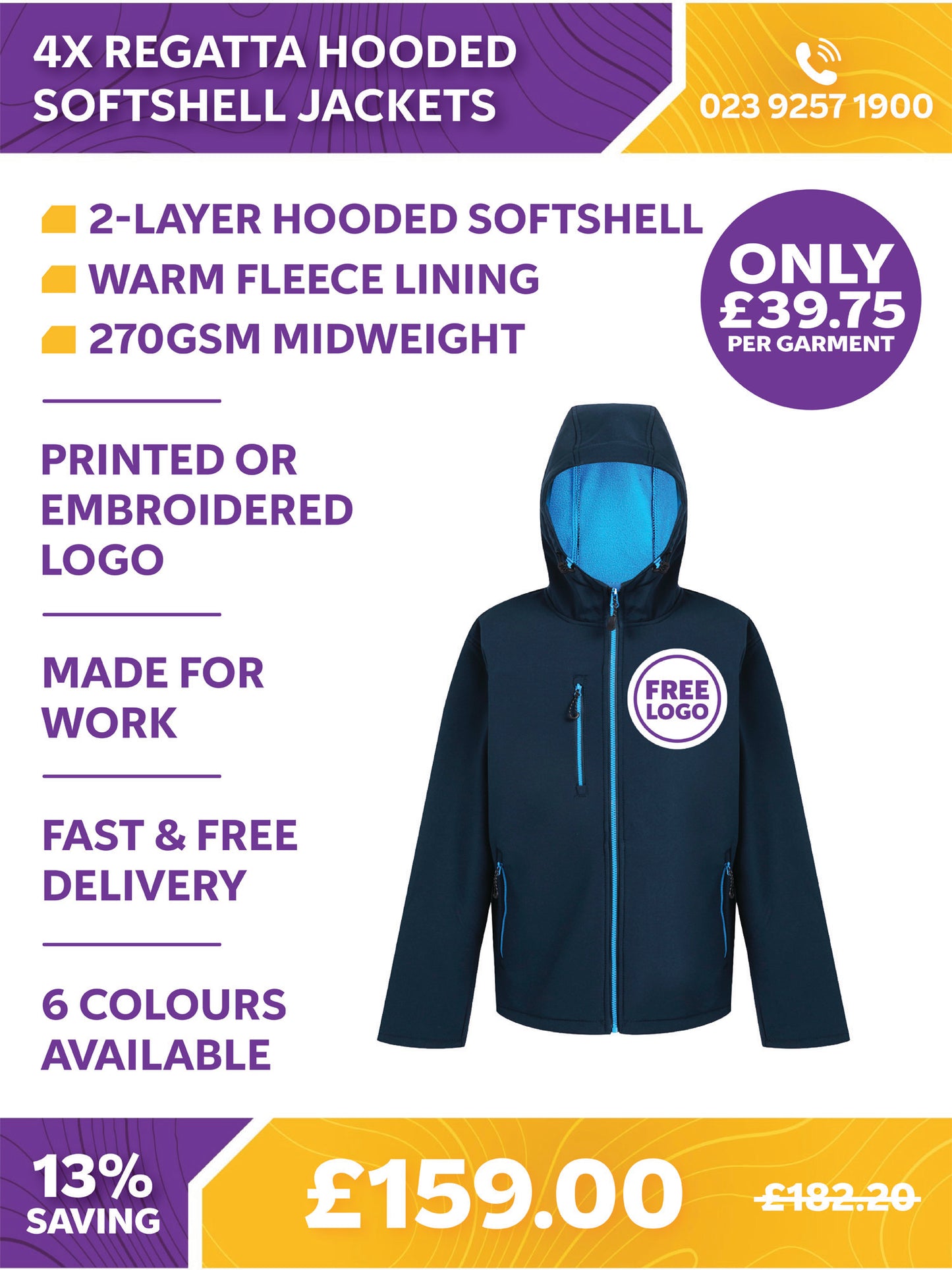 4 x Regatta Hooded Softshell Jackets (2 Layer)